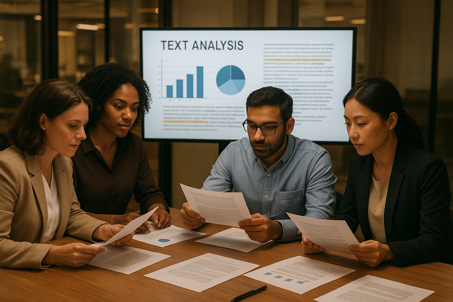 Educators and SEO professionals reviewing AI-generated content detection results together