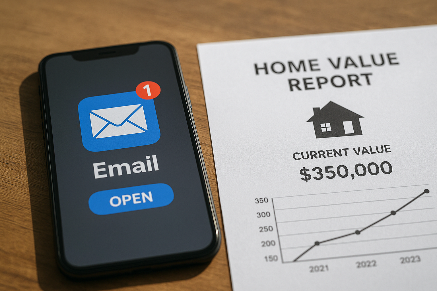 Homeowner engagement notification tracked by automated seller nurture emails