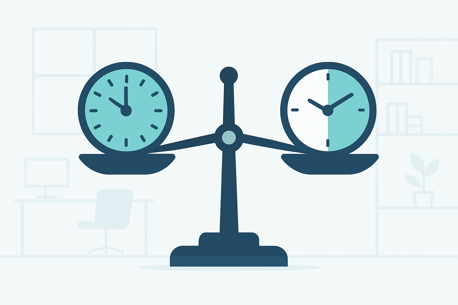 Infographic illustrating the 0.5 FTE meaning as half of a full-time work schedule