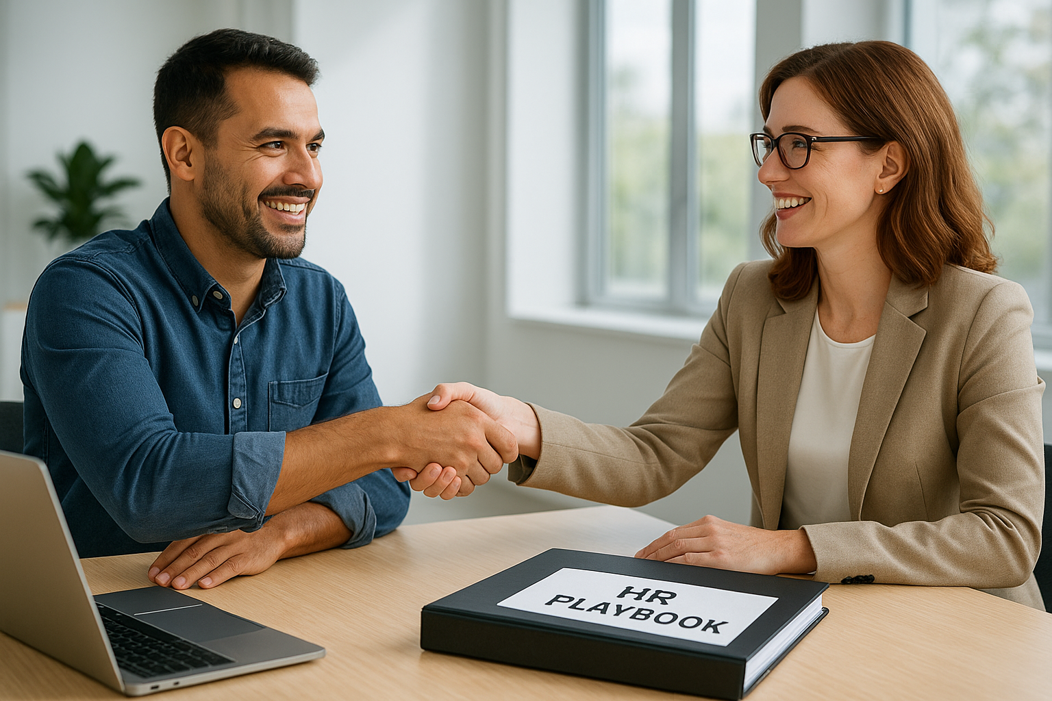 Business owner partnering with an outsourced HR and admin consultant