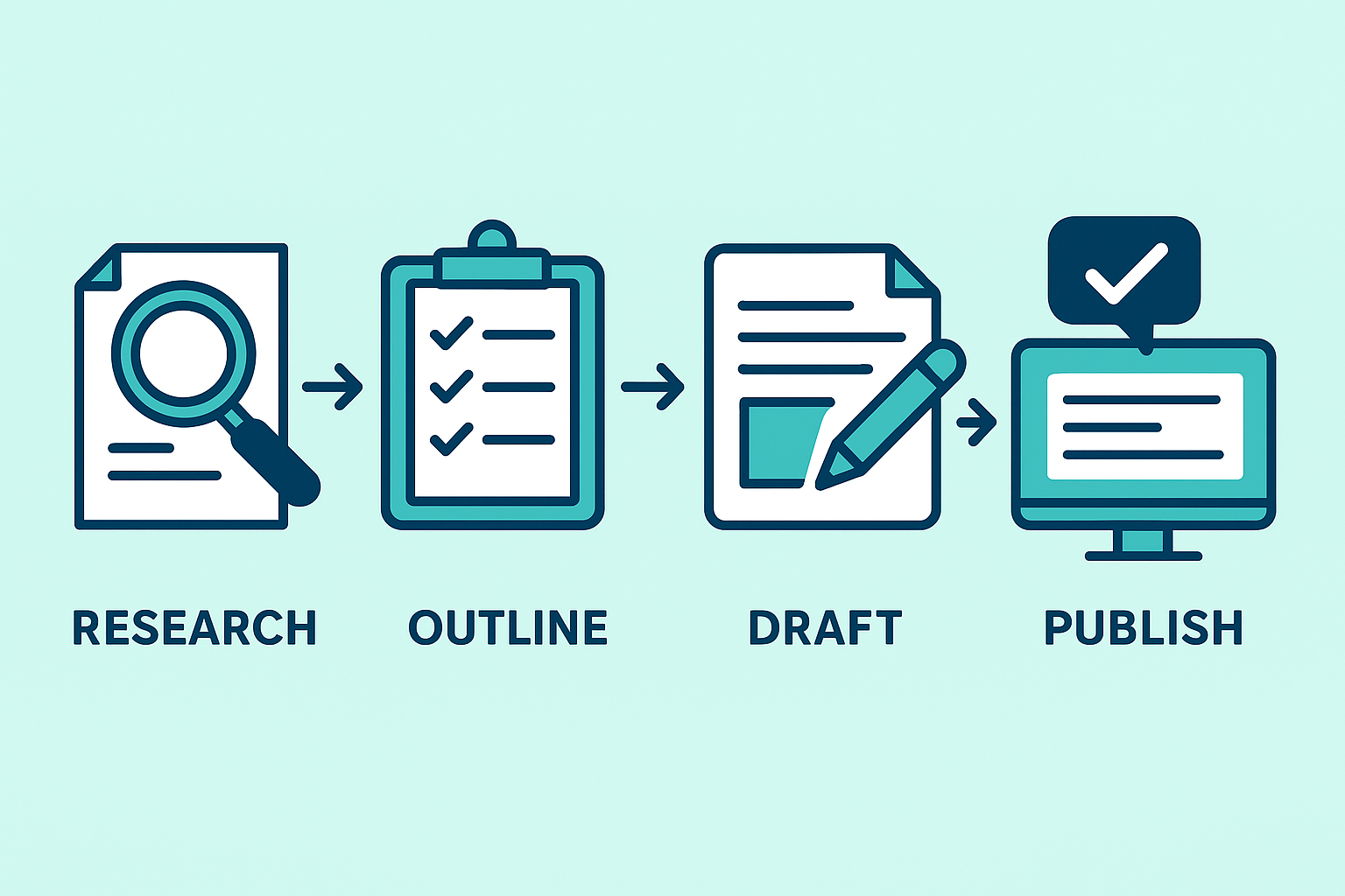 Step by step workflow diagram of an automated blog content optimization process