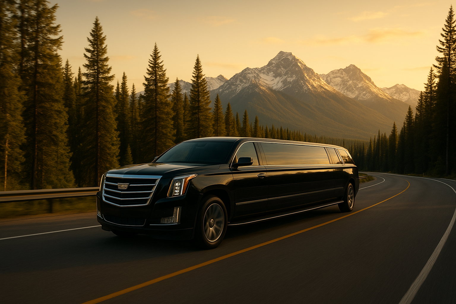 Black executive SUV used to book a limo service from Los Angeles to Mammoth Lake