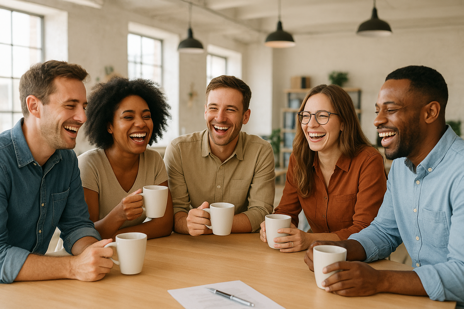 Small business team celebrating a strong workplace culture supported by compliant HR benefits