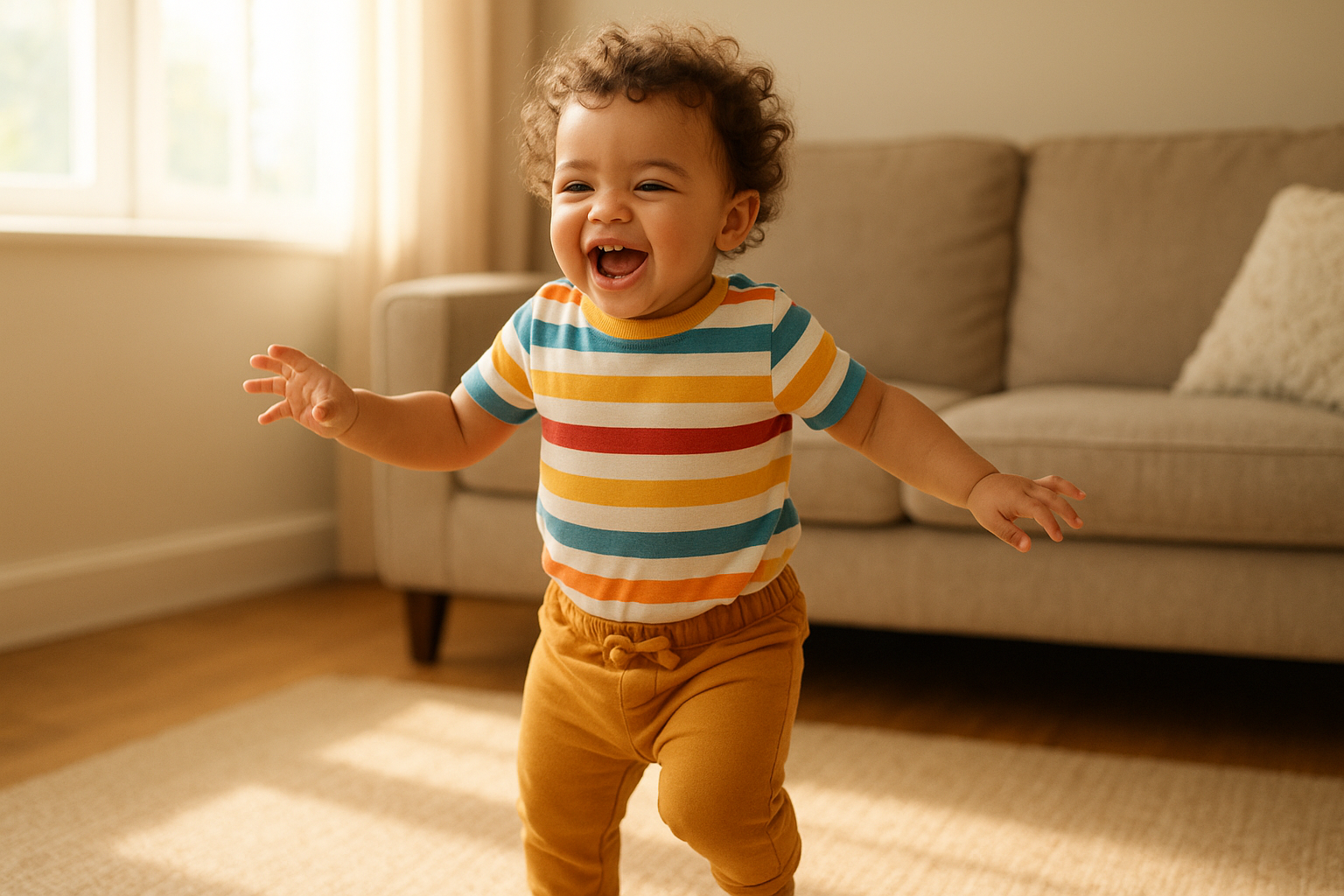 Toddler wearing rotating designer wardrobe pieces from a children's clothing rental subscription