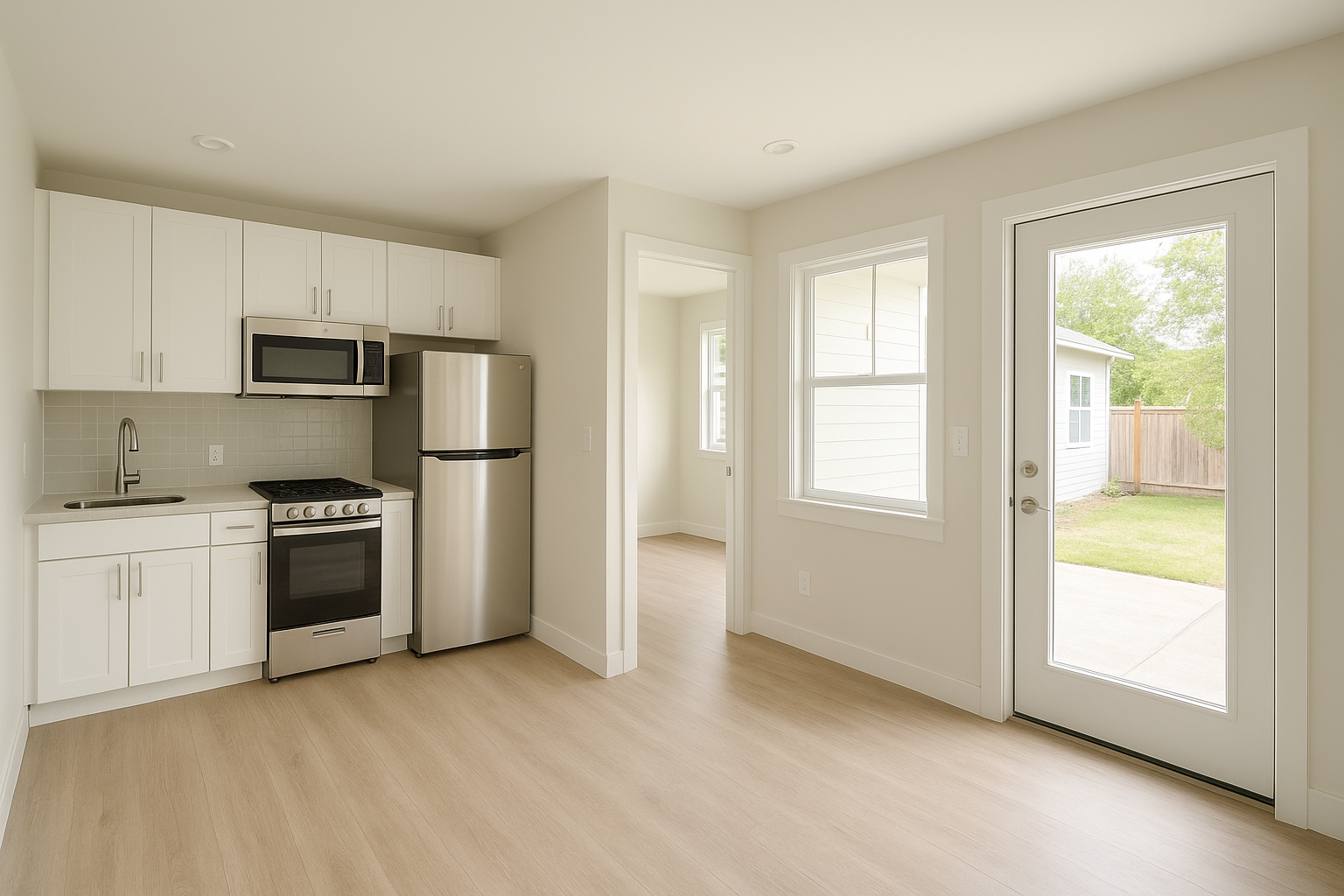 Accessible ADU interior designed for aging parents in a multigenerational household