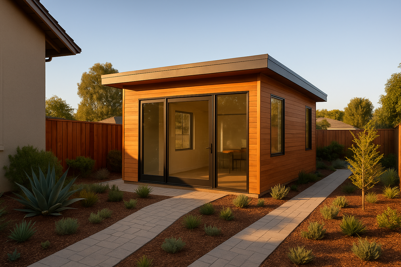 Detached backyard ADU built by an ADU contractor for multigenerational homes in Southern California