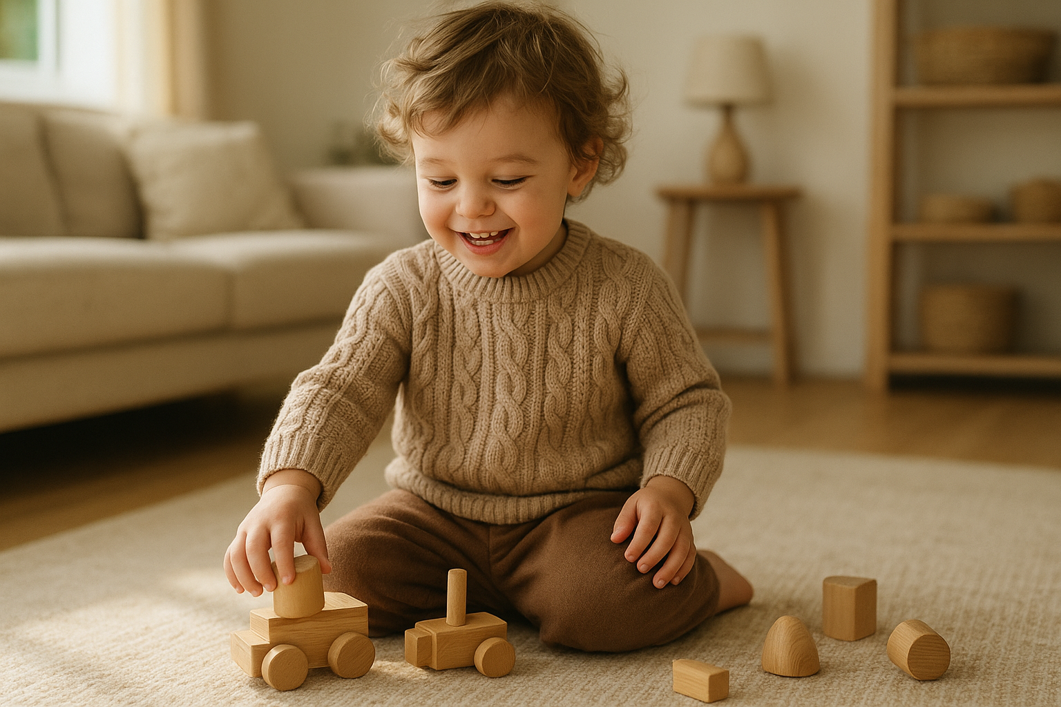 Happy toddler wearing premium children's clothing from a kids outfit rental subscription