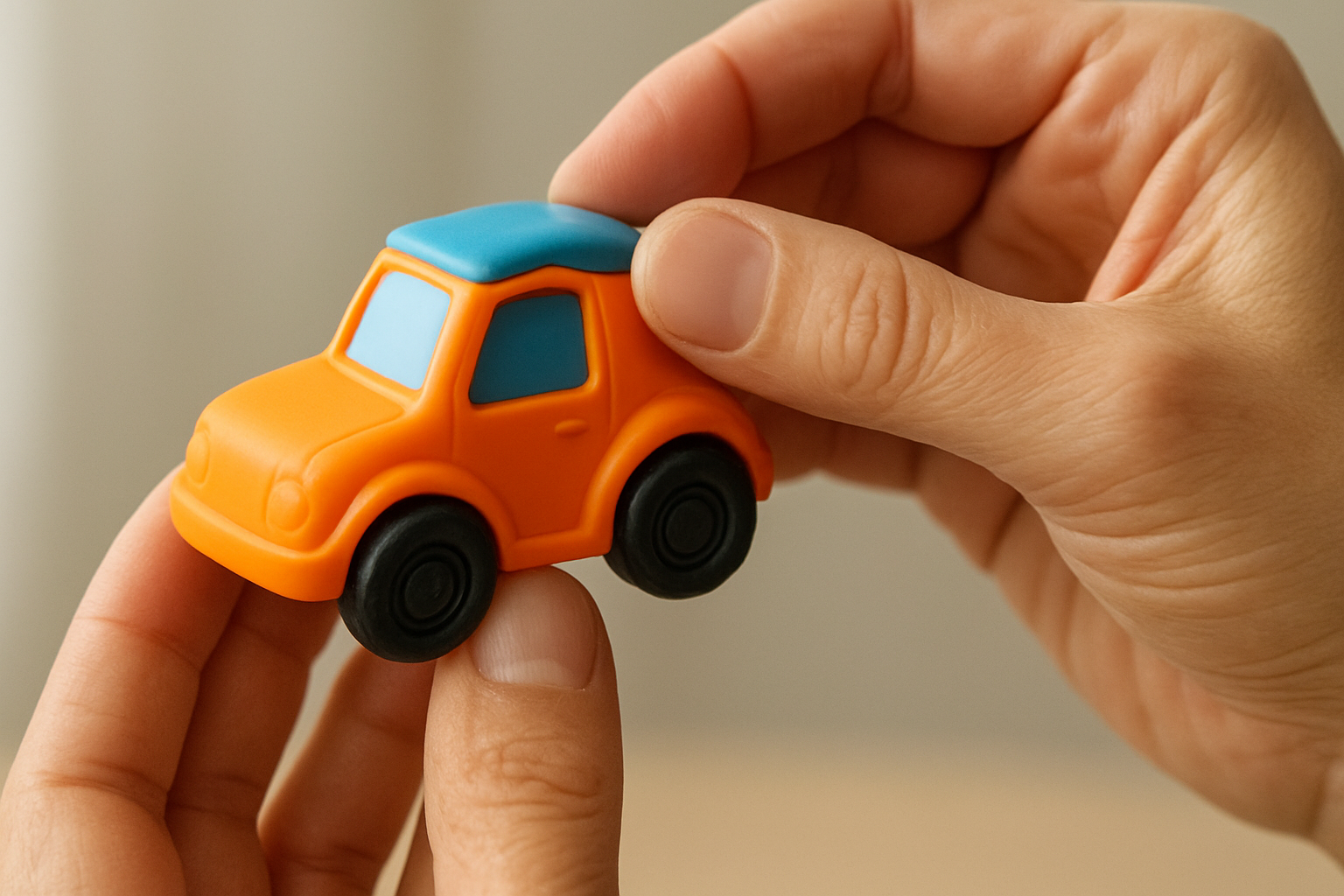 Parent inspecting a toy for safety features before buying affordable kids toys