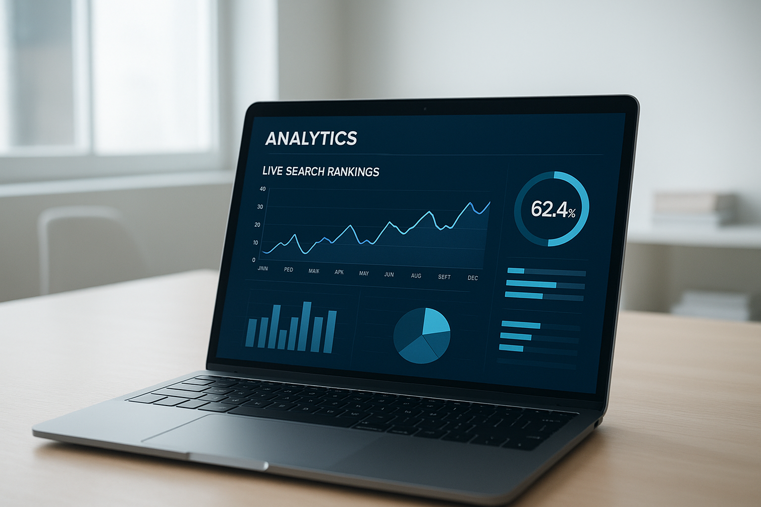 Dashboard showing real-time SEO adjustments being applied to ranking data