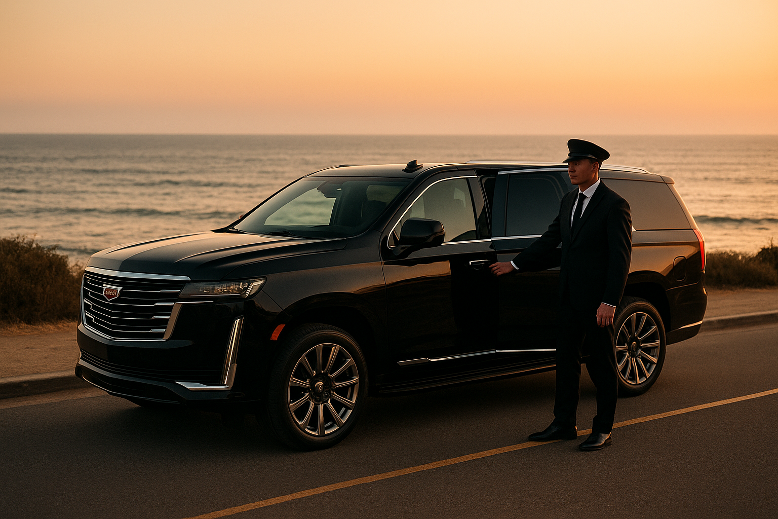 Executive SUV offering south bay transportation along the Southern California coastline