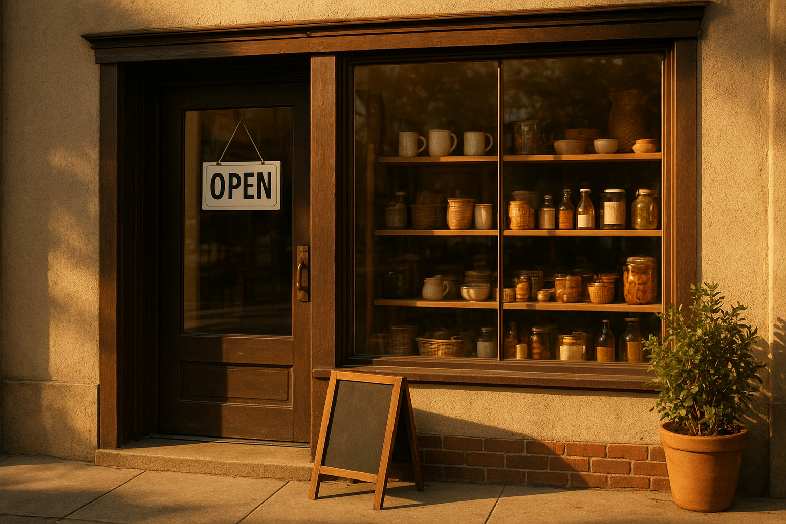 Small retail storefront representing a business considering financing options