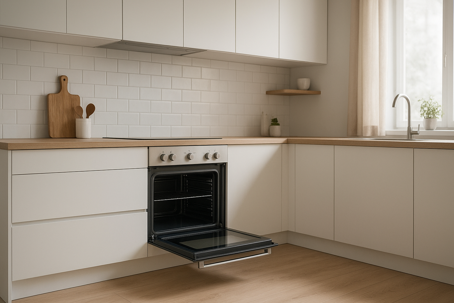 Clean modern oven interior after a completed oven repair service