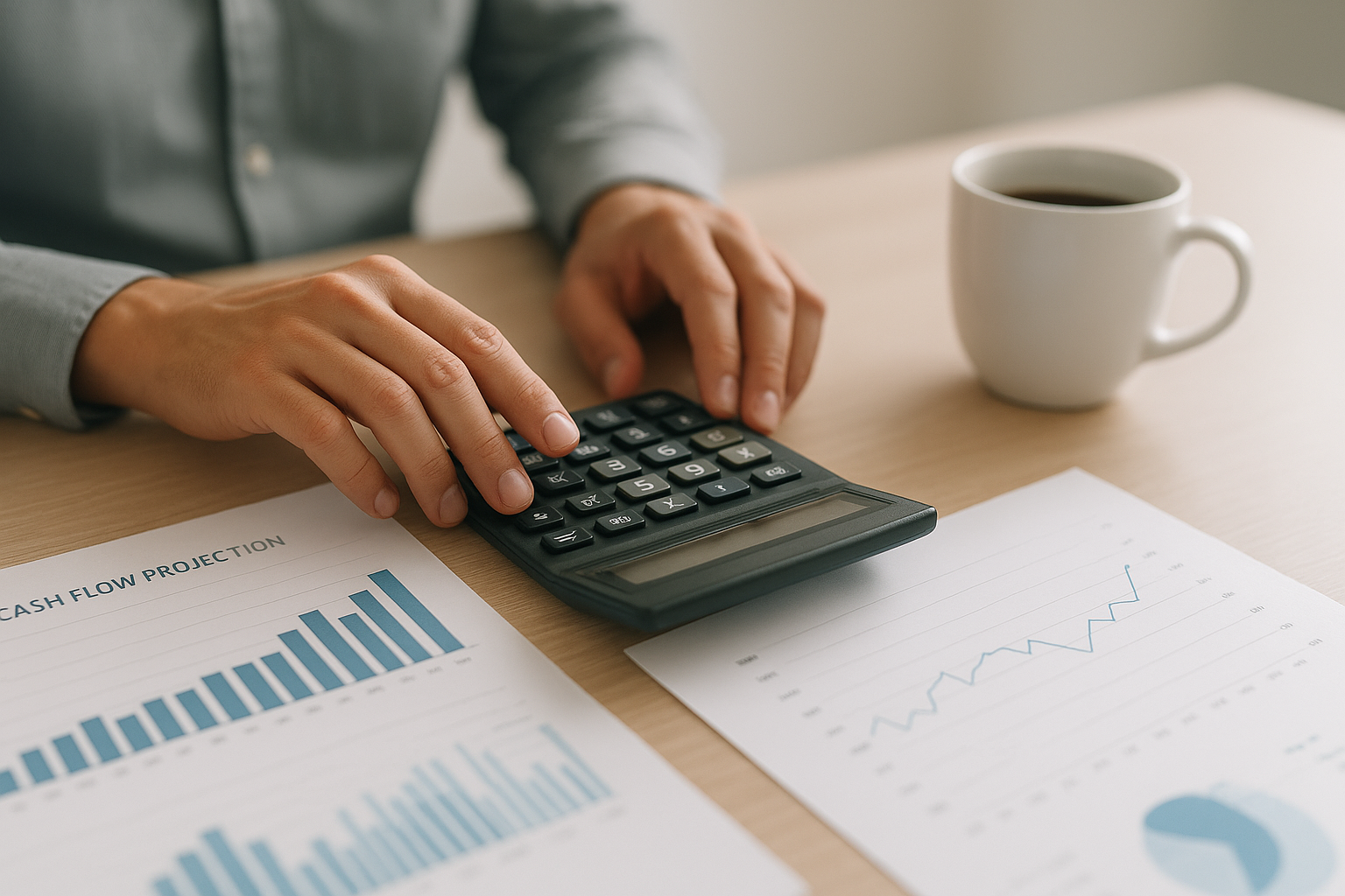 Cash flow projections and debt schedule prepared for an SBA loan application