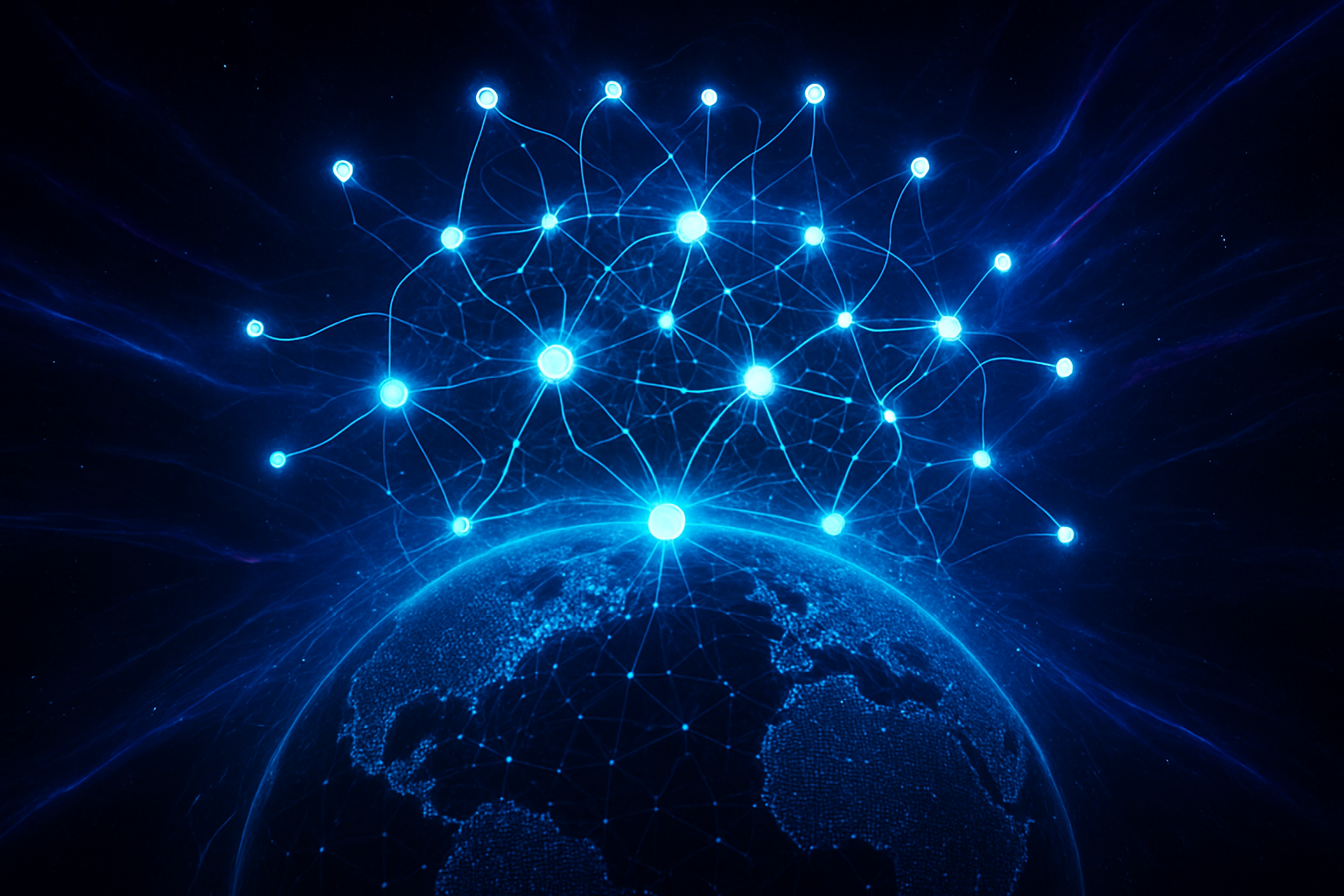 Abstract neural network visualization representing how AI optimization tools process global search data