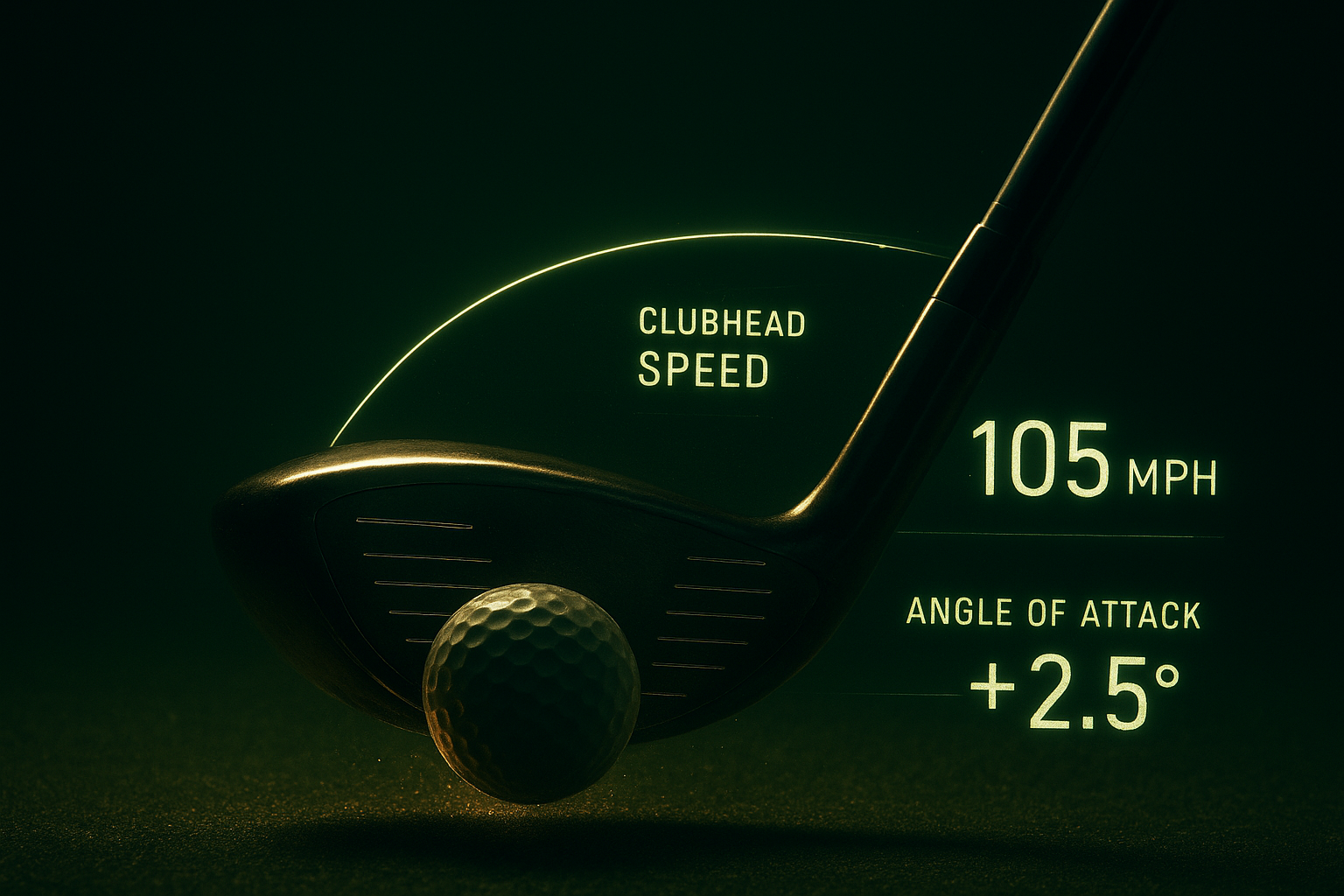 Data visualization of clubhead speed and angle of attack used in data-driven swing mechanics