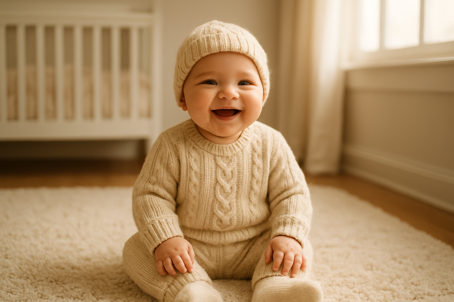 Baby wearing outfit from a fashion-forward baby clothes rental subscription