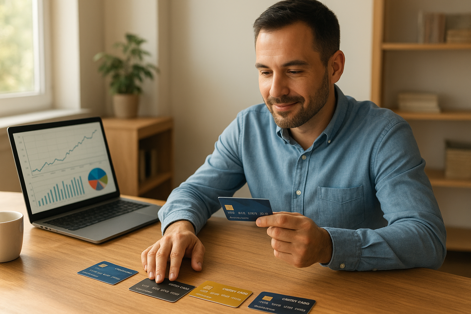 Business owner reviewing the best credit cards for business owners at a desk