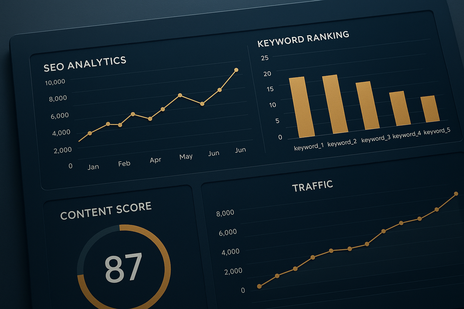 alli ai alternative SEO dashboard comparison showing ranking metrics and content scores