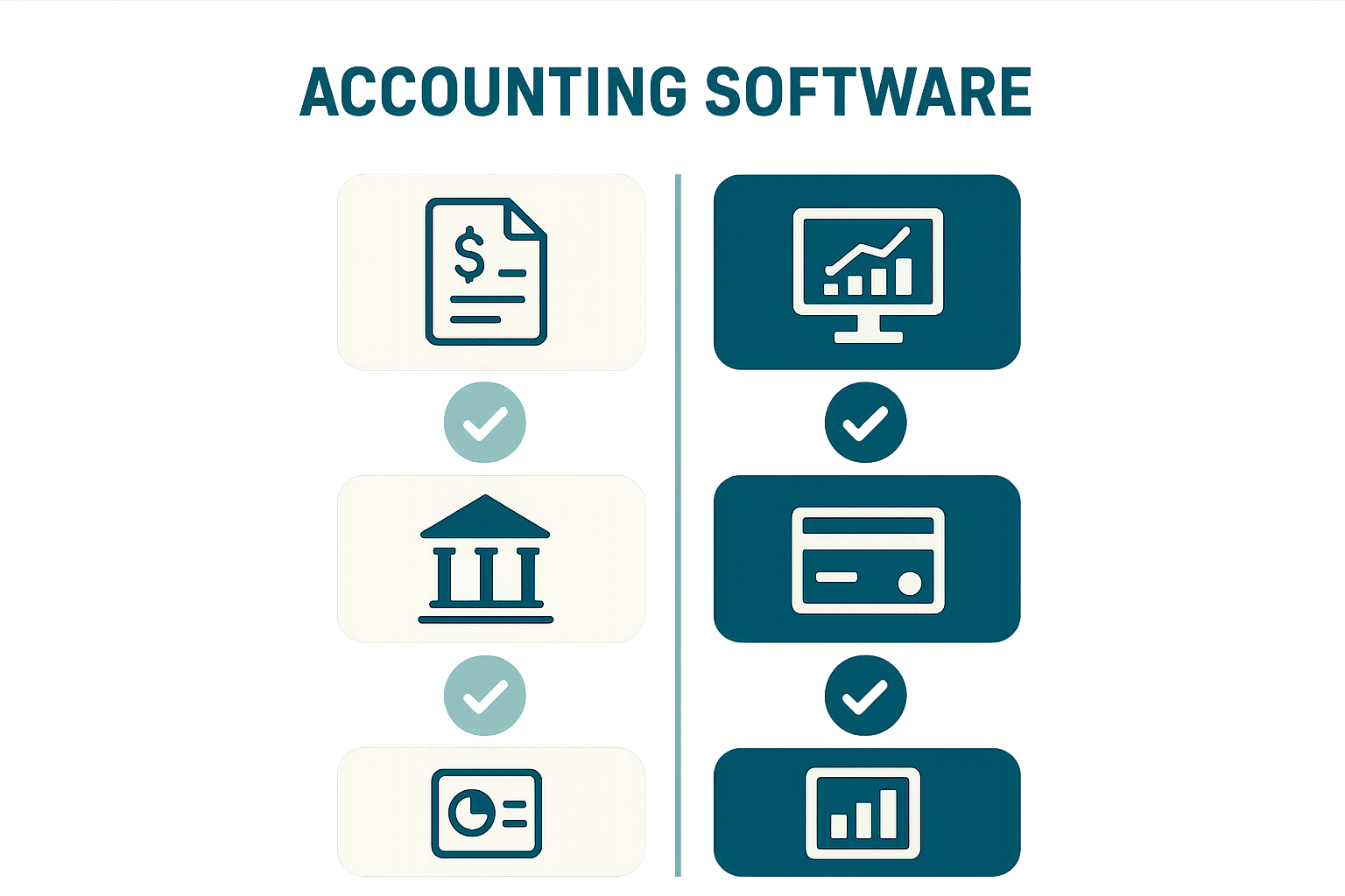 Infographic comparing features of accounting platforms for small businesses