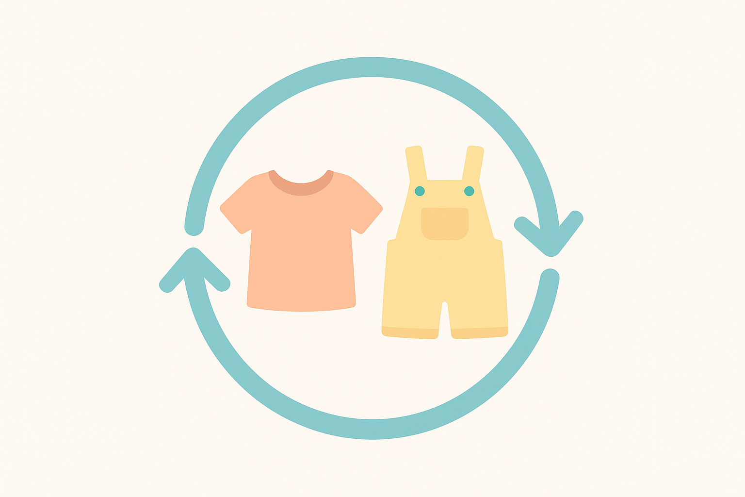 Illustration showing the swap cycle used by a children's clothing rental subscription