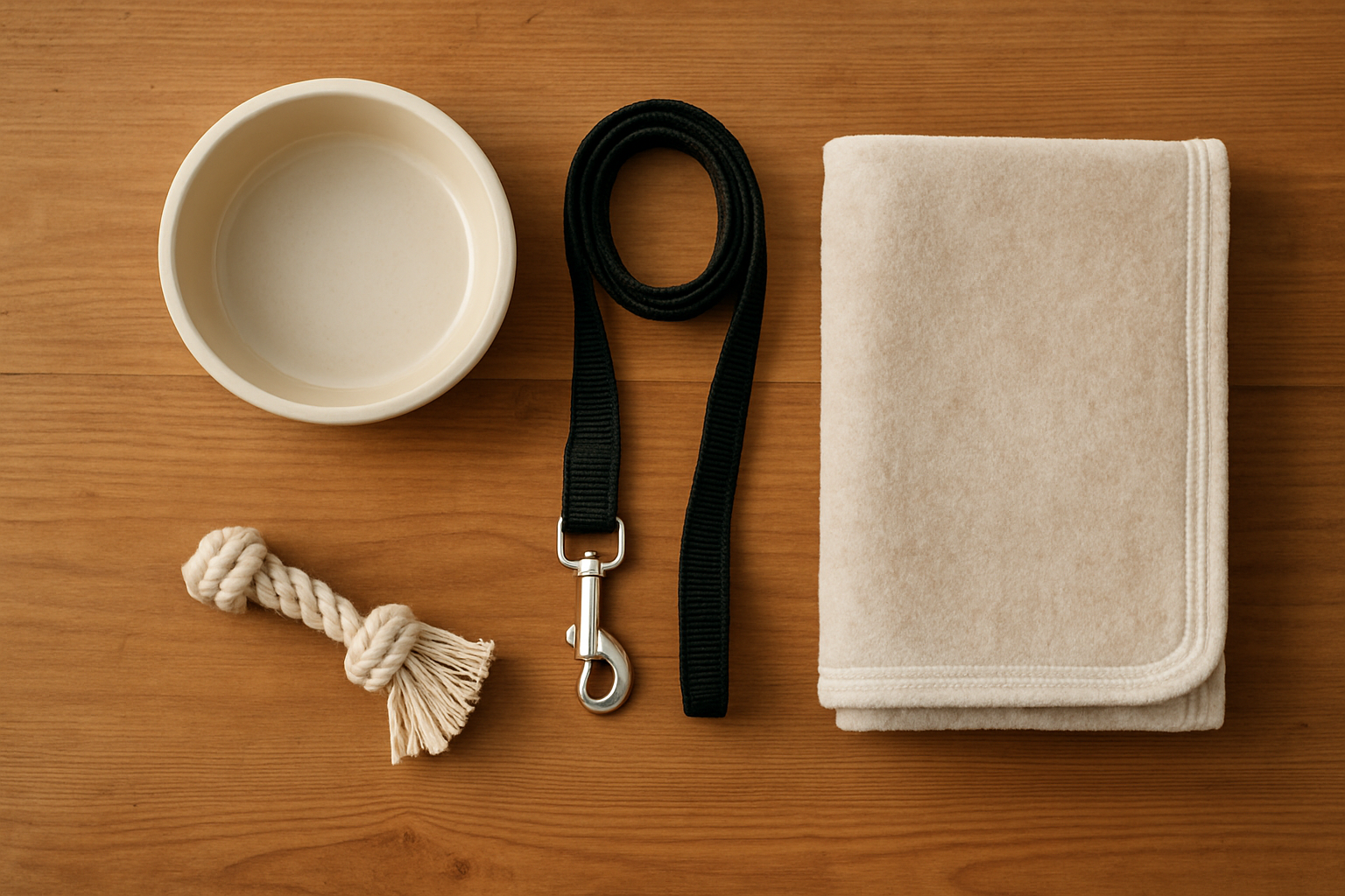 Essential supplies used for a five-star pet care routine at home