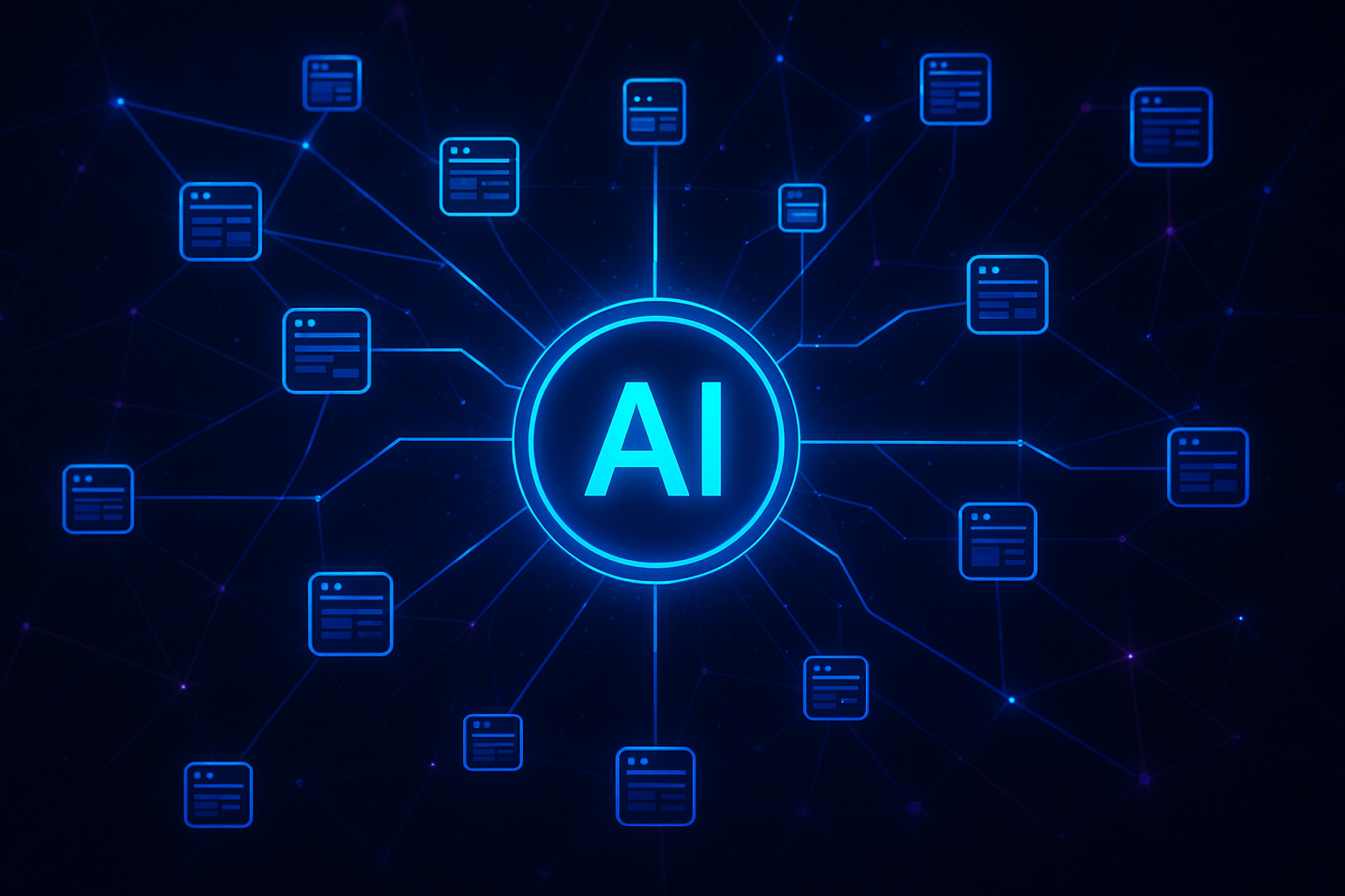 AI-powered search optimization network showing how a website site checker improves crawlability
