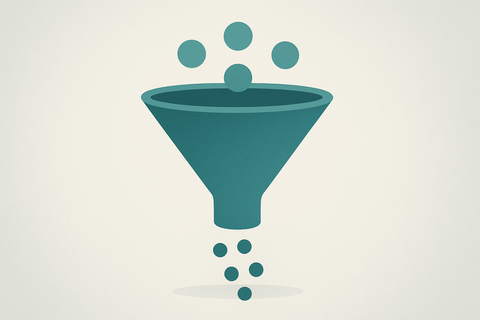 Funnel diagram showing customers leaving a service business, symbolizing churn
