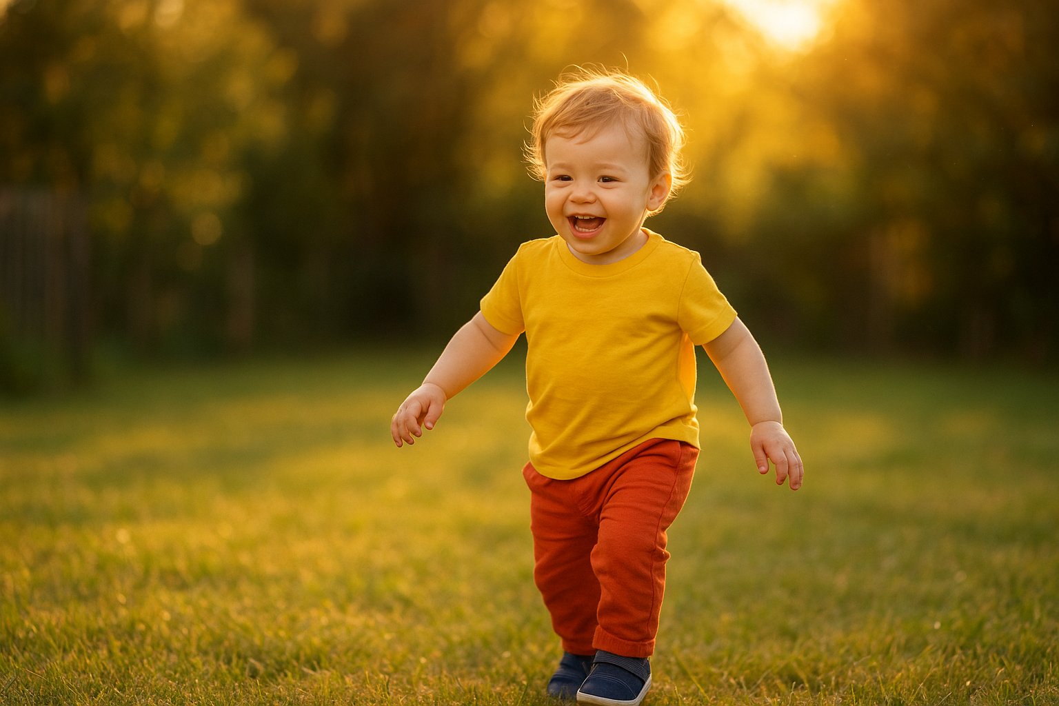 Toddler playing outdoors in rented clothing from a sustainable kids apparel subscription