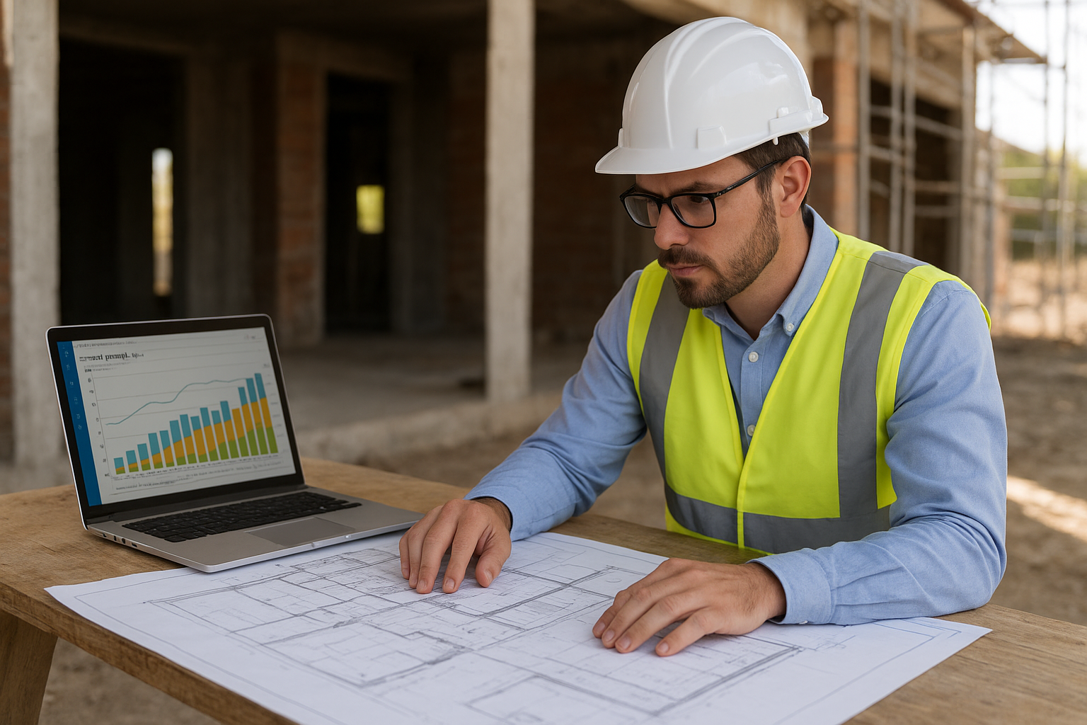 Energy consultant reviewing compliance software during an ADU energy inspection