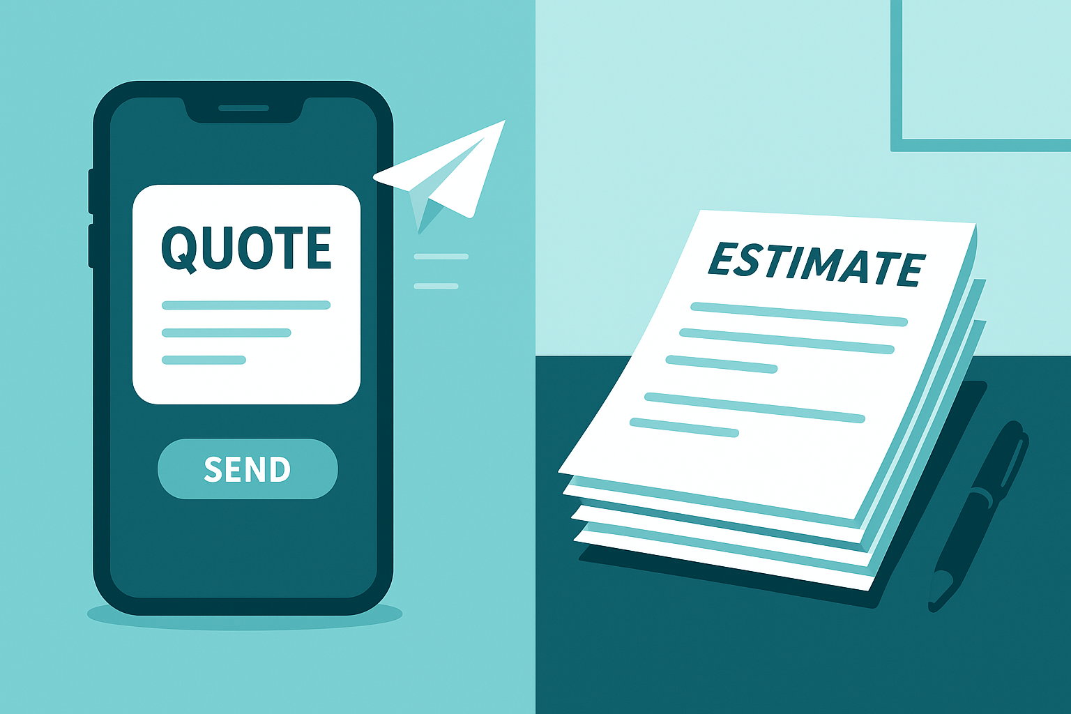 Comparison of fast digital estimate delivery versus slow paper-based quoting process