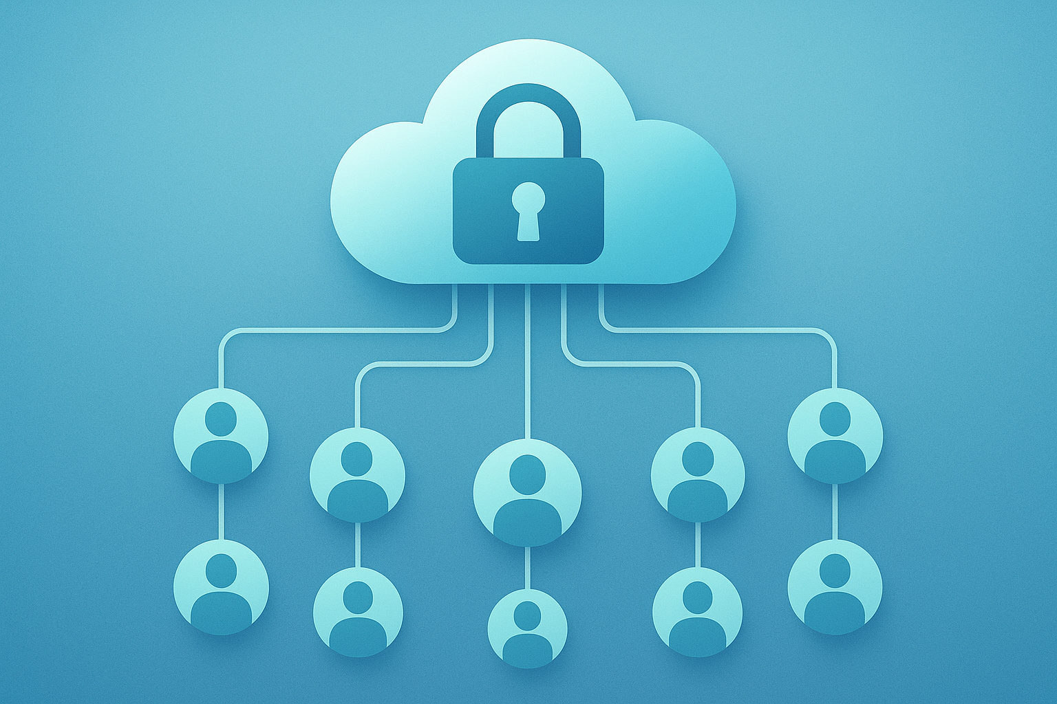 Illustration of secure cloud data storage for HR technology