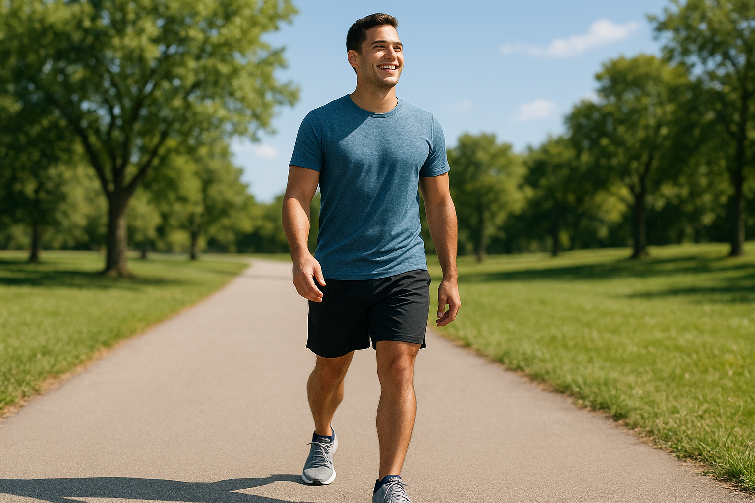 Person walking comfortably outdoors after receiving supportive foot care