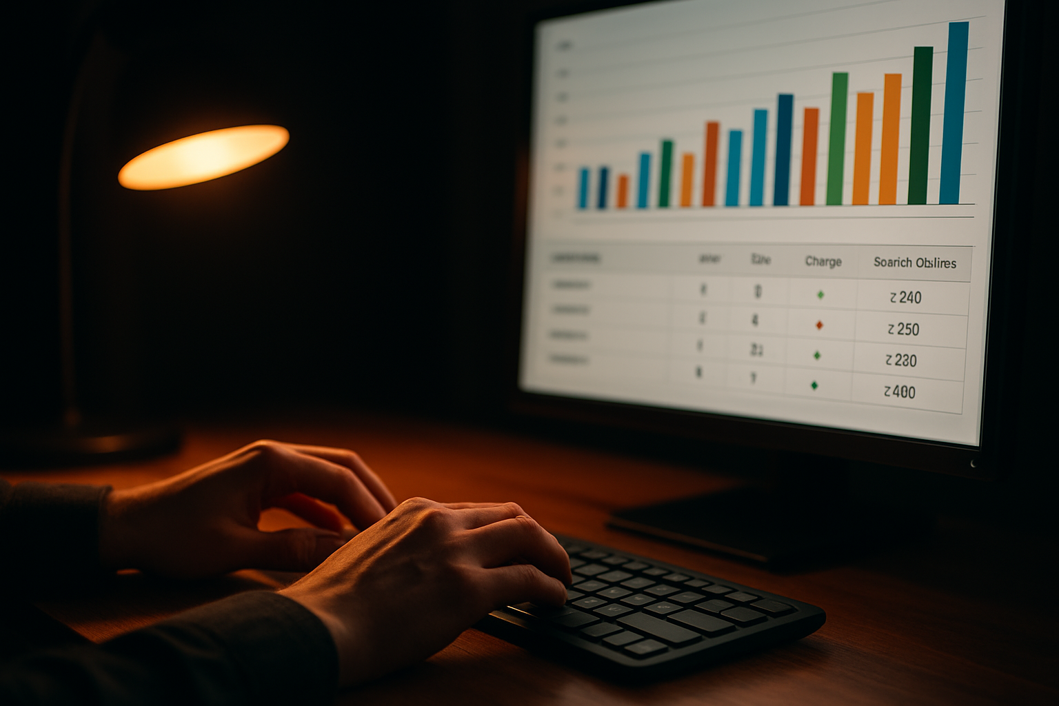 SEO professional analyzing keyword data using an affordable SEO tool as a SEMrush substitute