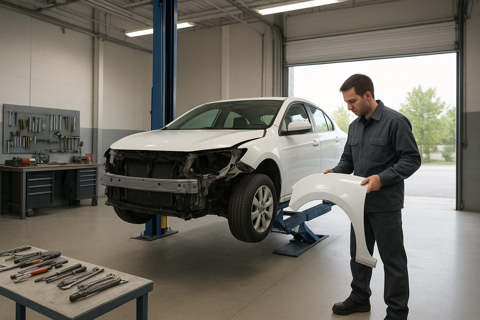 Certified technician inspecting a vehicle inside a Brea repair shop for vehicles