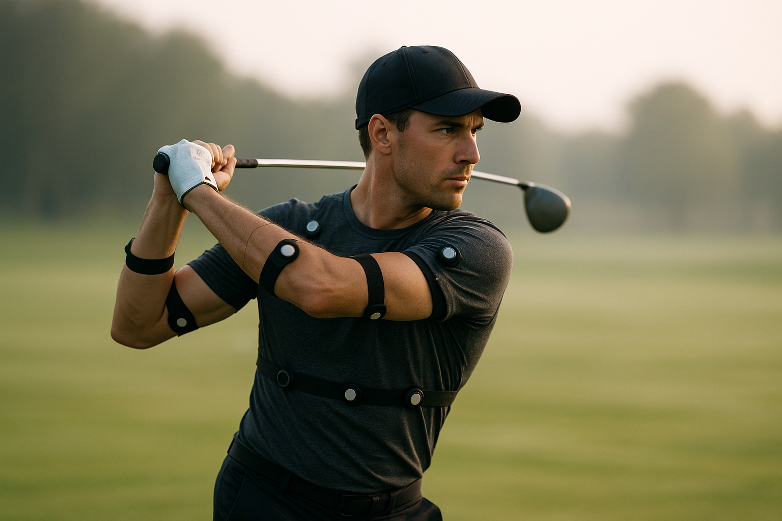 Golfer using motion-capture sensors as part of effective golf training programs