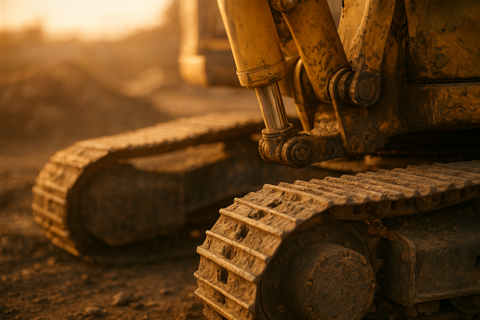 Close-up of construction equipment financed by a growing small to medium business