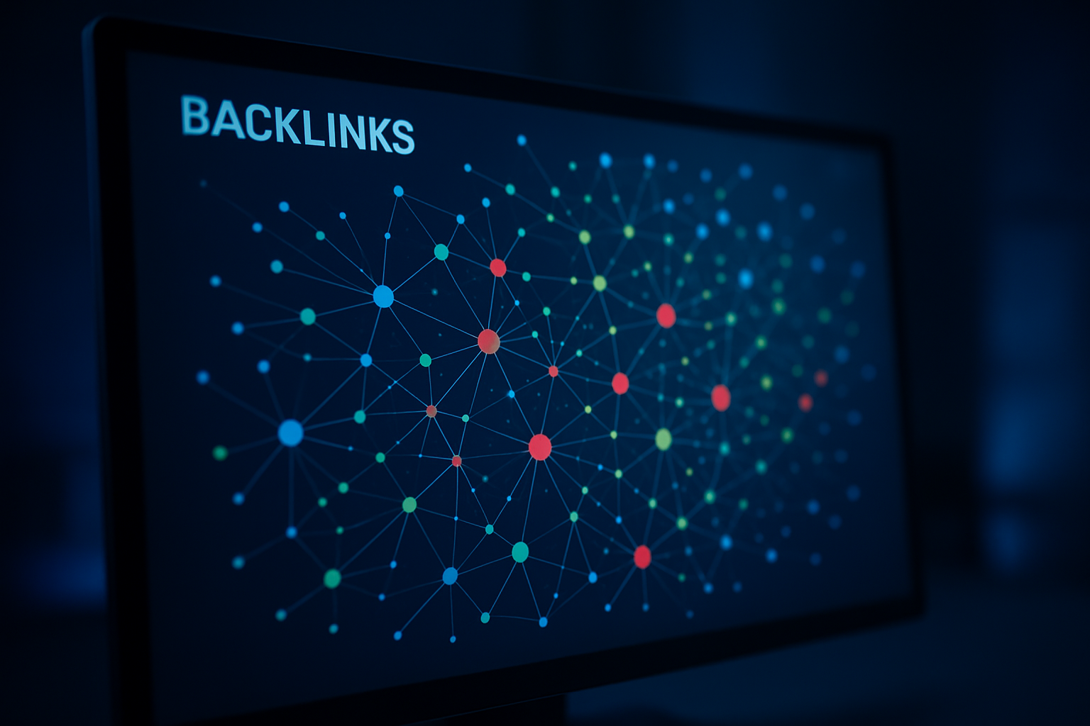 Backlink network graph visualization highlighting link gap opportunities discovered through domain comparison analysis
