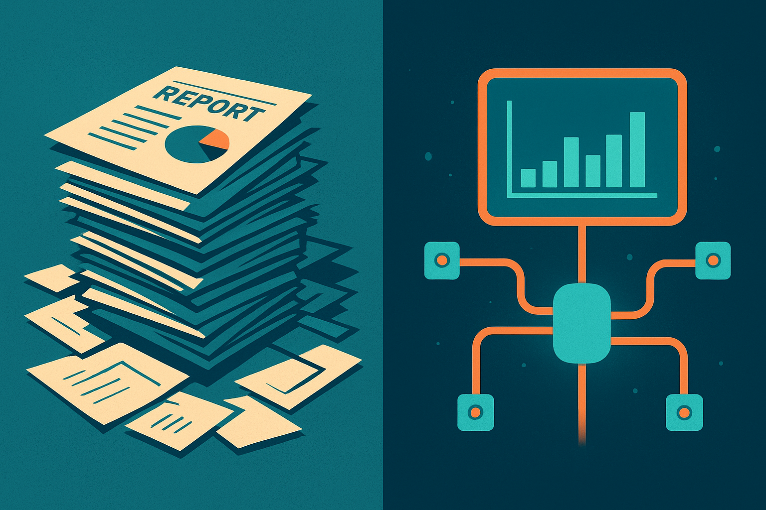 Comparison between manual SEO reporting and automated SEO insights automation workflow