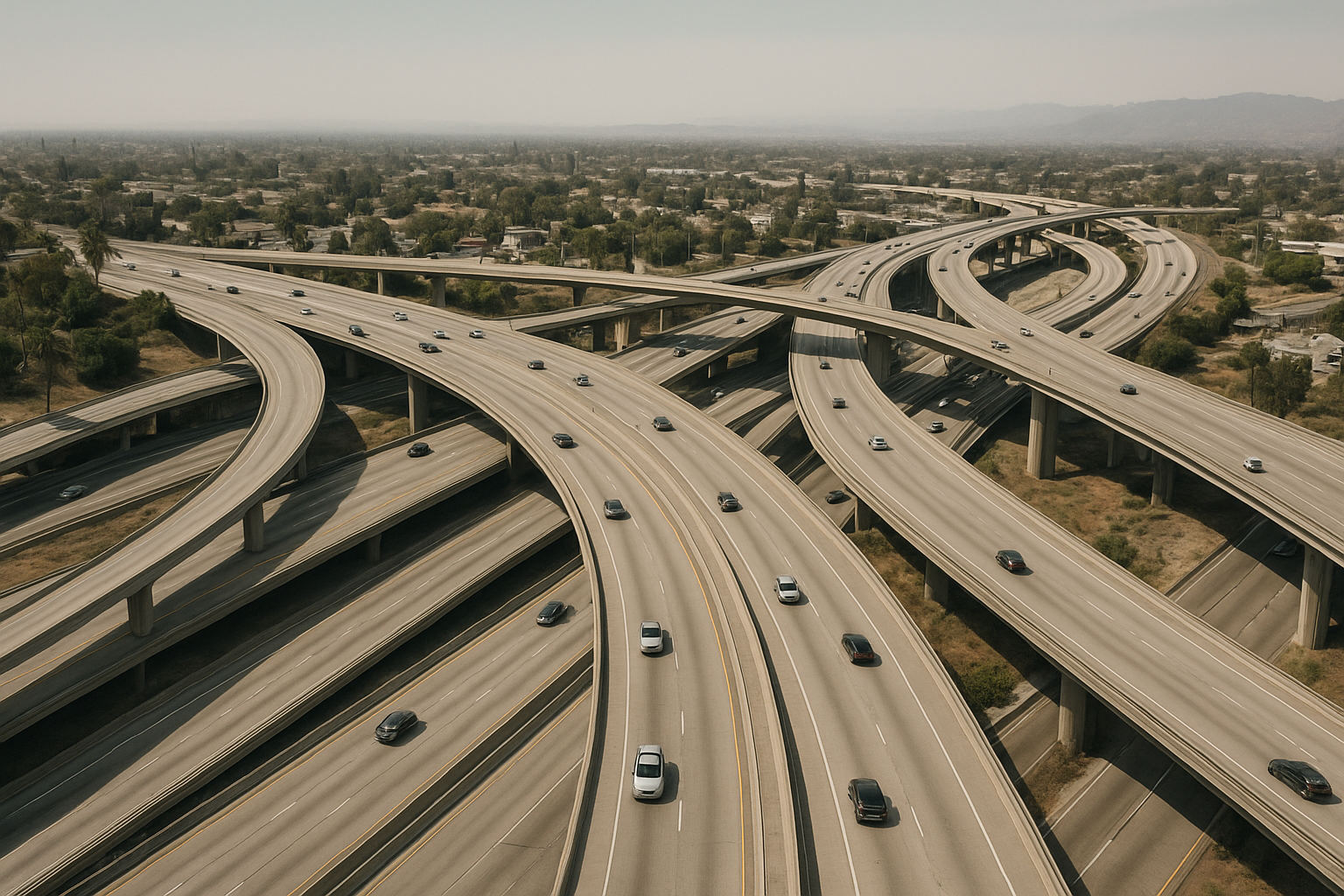 Freeway route between Pomona and Los Angeles International Airport used for chauffeured transfers