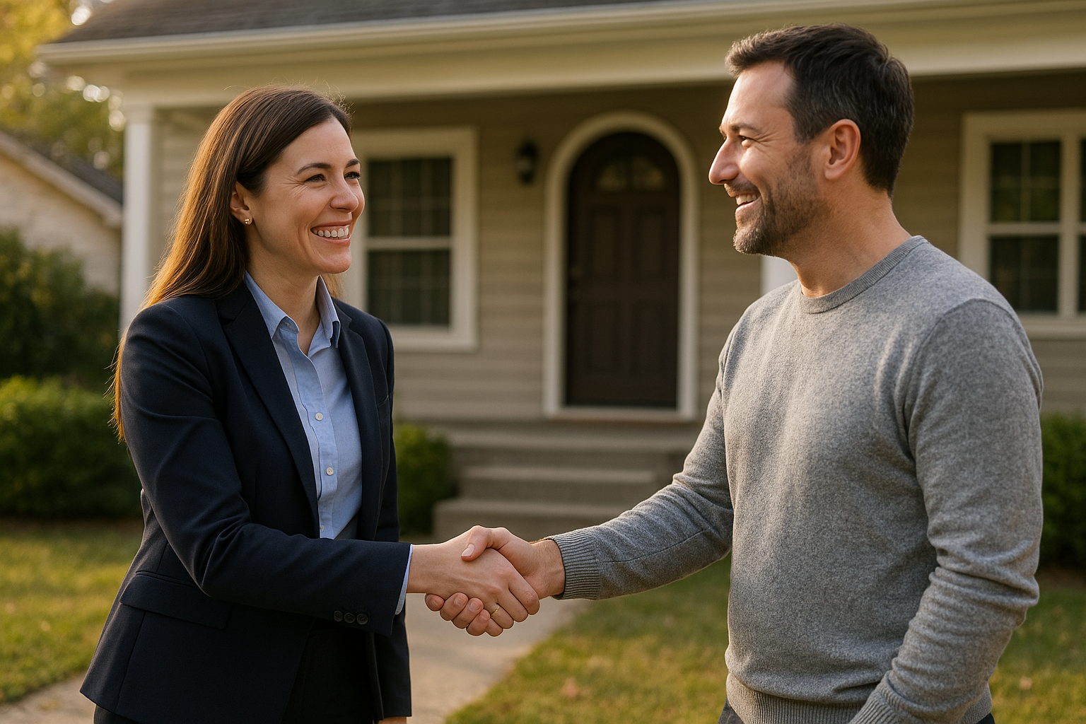 Realtor meeting with a San Antonio homeowner to discuss a personalized home sale strategy