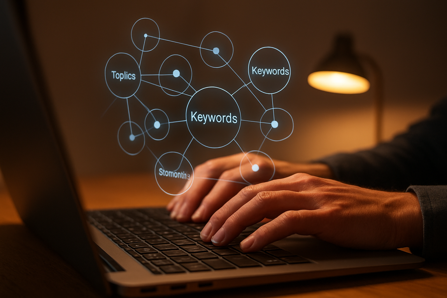 Content writer applying semantic entity recommendations from an AI optimization tool
