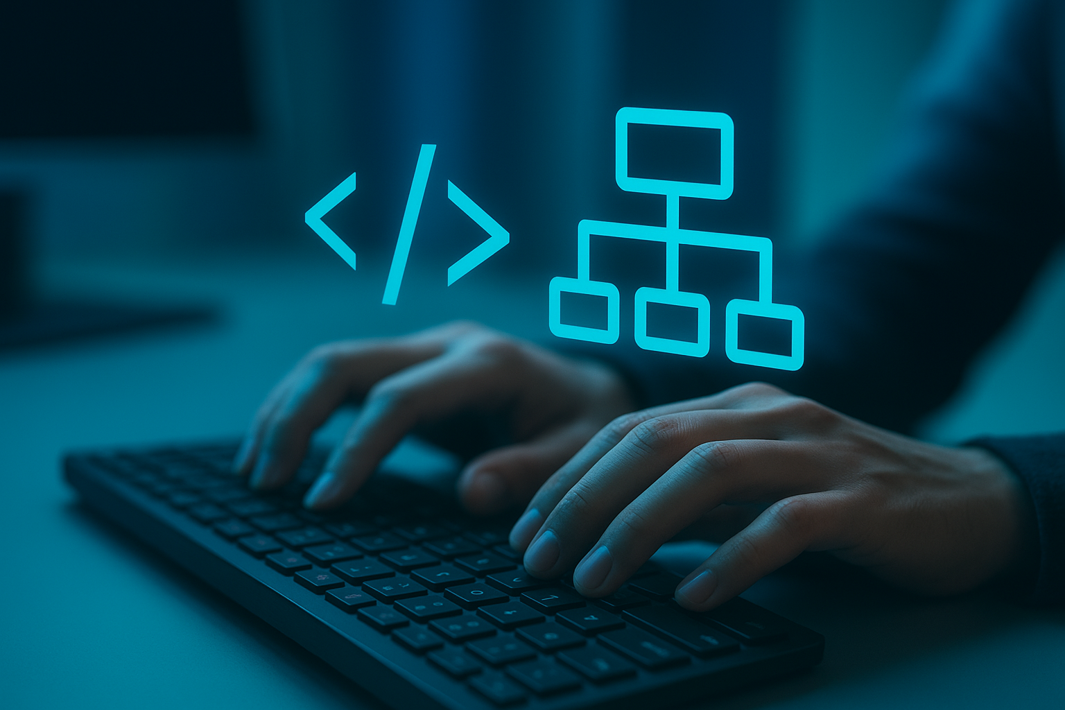 Developer adding schema markup to a website to improve AI search visibility