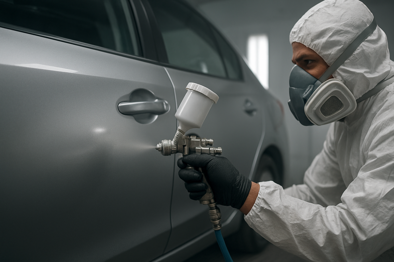 Auto body paint matching process at a professional collision repair facility
