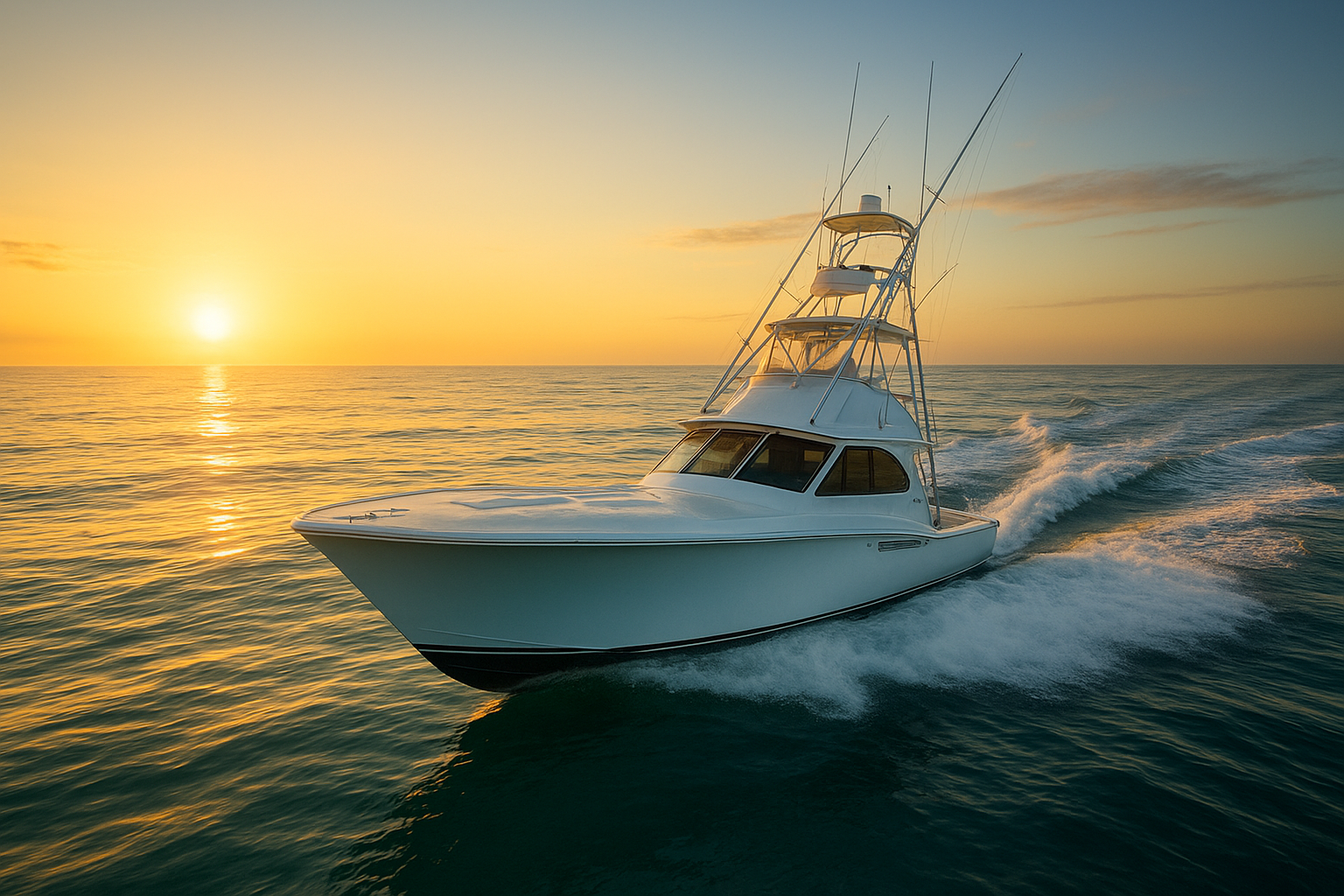 Private charter boat heading offshore to illustrate the cost of deep sea fishing in Myrtle Beach SC