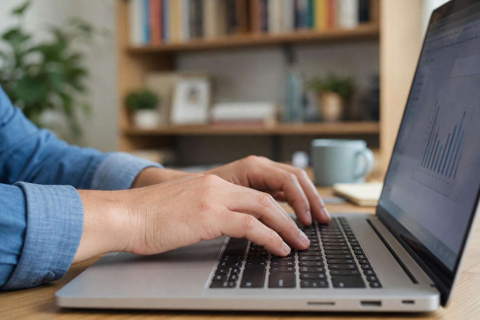 Person typing a natural language question into a knowledge search interface
