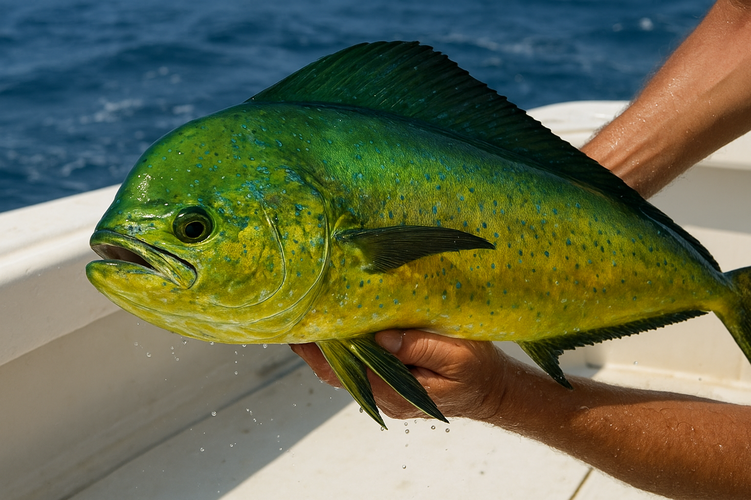 Mahi-mahi caught during an offshore fishing trip near the Gulf Stream