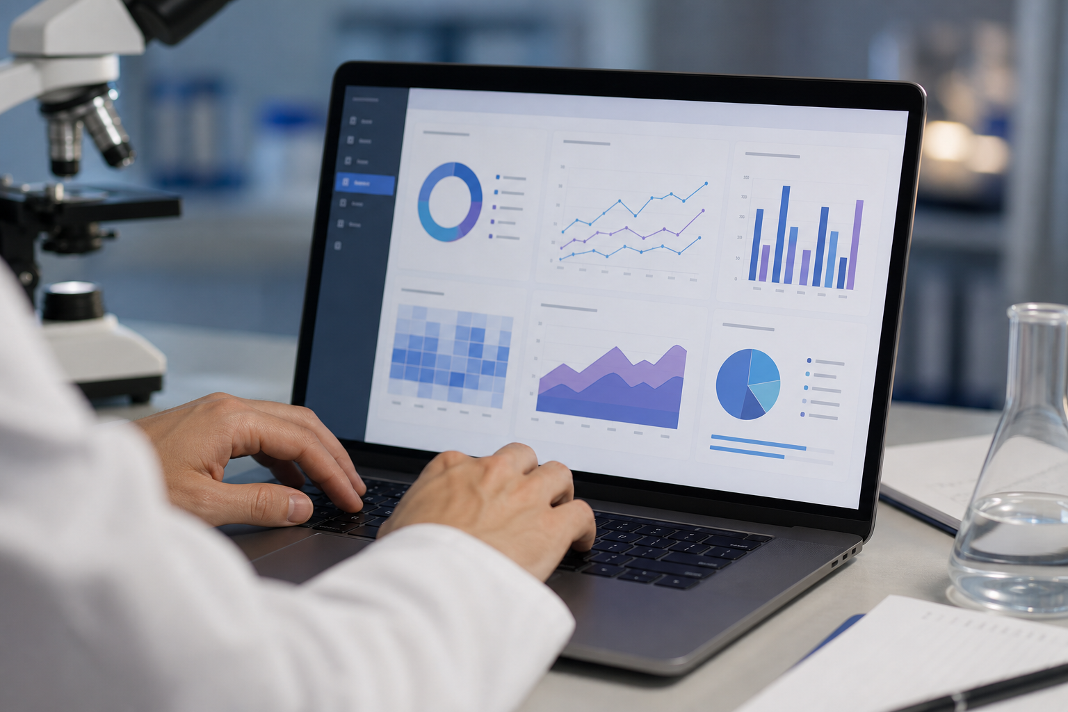 Researcher analyzing equity data as part of an AI assimilation process