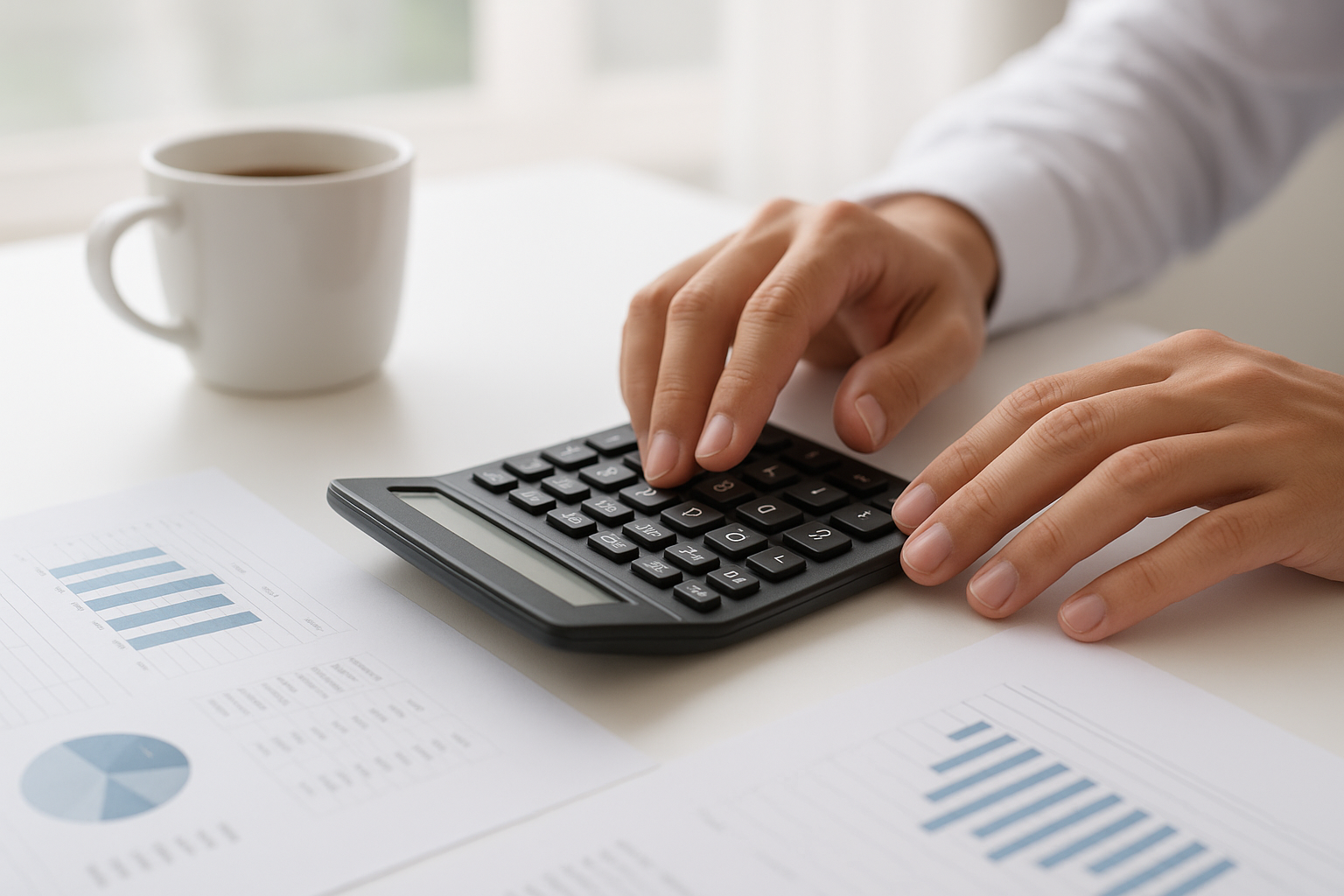 Business owner calculating monthly revenue to qualify for fast business funding