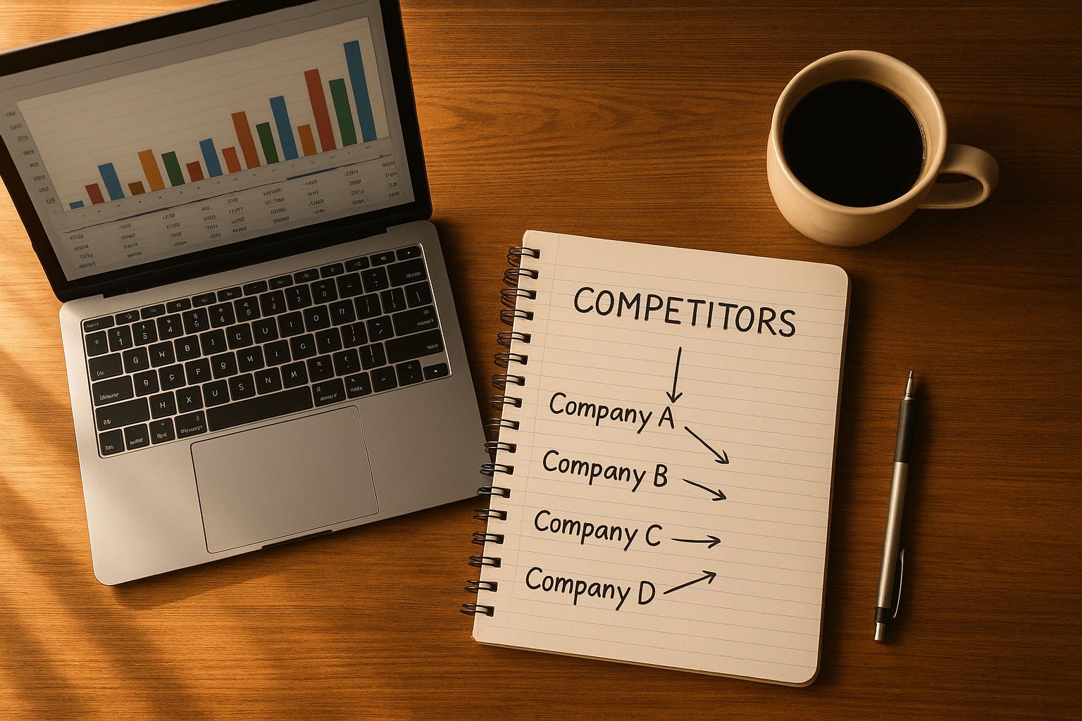 SEO professional planning a competitor backlink gap analysis using domain comparison data on a laptop