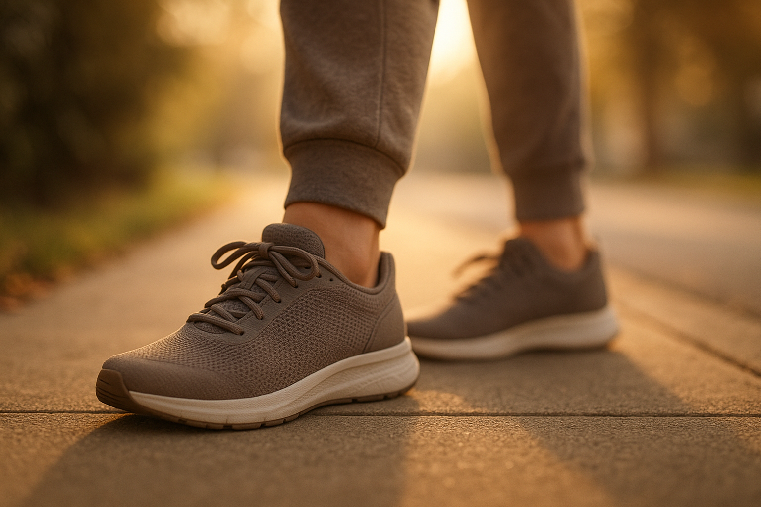 Person walking comfortably after receiving treatment for metatarsalgia with supportive orthotics